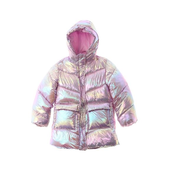 Rothschild Kids Girls  Crinkle Iridescent Stadium Coat, Purple - Picture 1 of 2